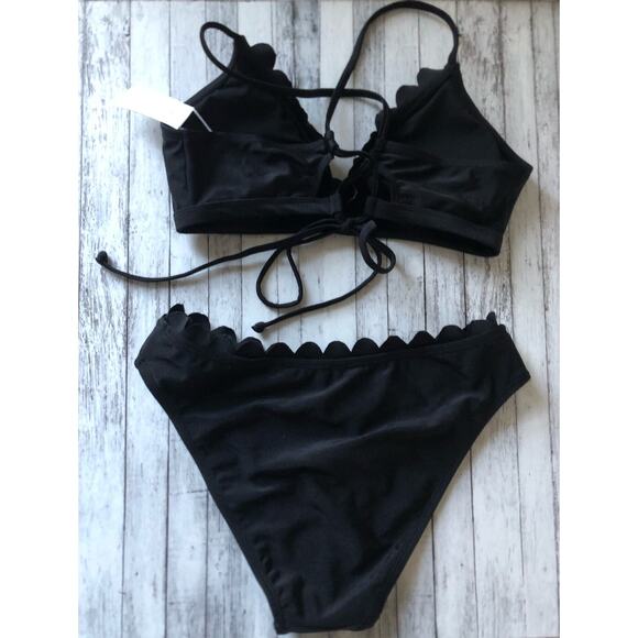 Cupshe two-piece bathing suit black size small - Picture 2 of 4
